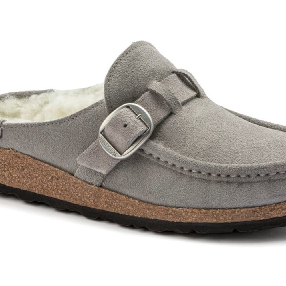 Birkenstock Buckley Grey Shearling (Worn Once)